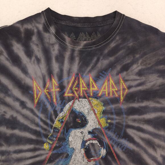 Def Leppard Band Graphic Crew Neck T Shirt Adult Mens Size Large L Tie Dye - Picture 1 of 9